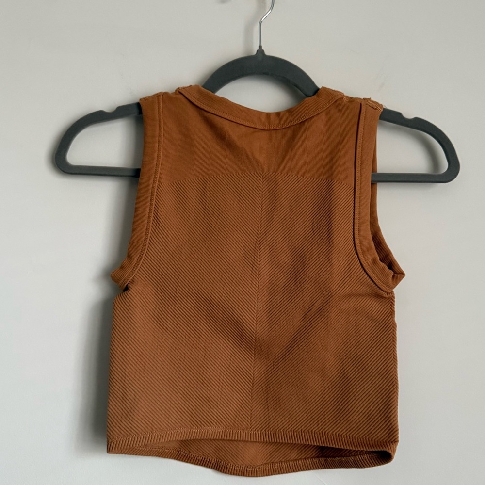 Free People Ribbed Tank Top in Camel - Picture 3 of 4
